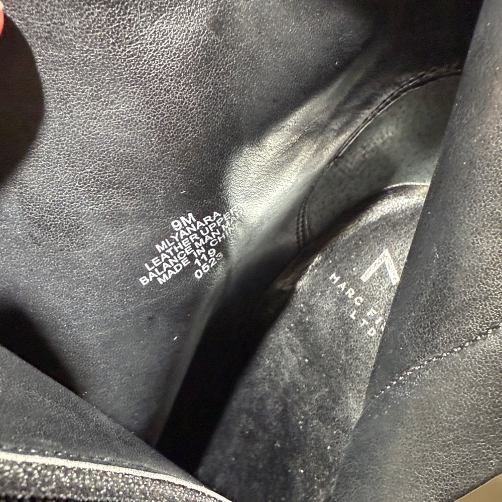 🥳NEW MARC FISHER Mlyanara 3 1/2” Heel Leather Ankle Boots, Black - Picture 14 of 16